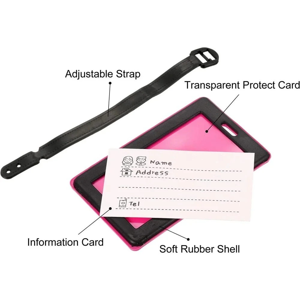 2 Pack PVC Luggage Tag Identifier Label Not Your Bag Pattern Pink